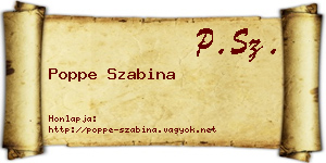 Poppe Szabina névjegykártya
